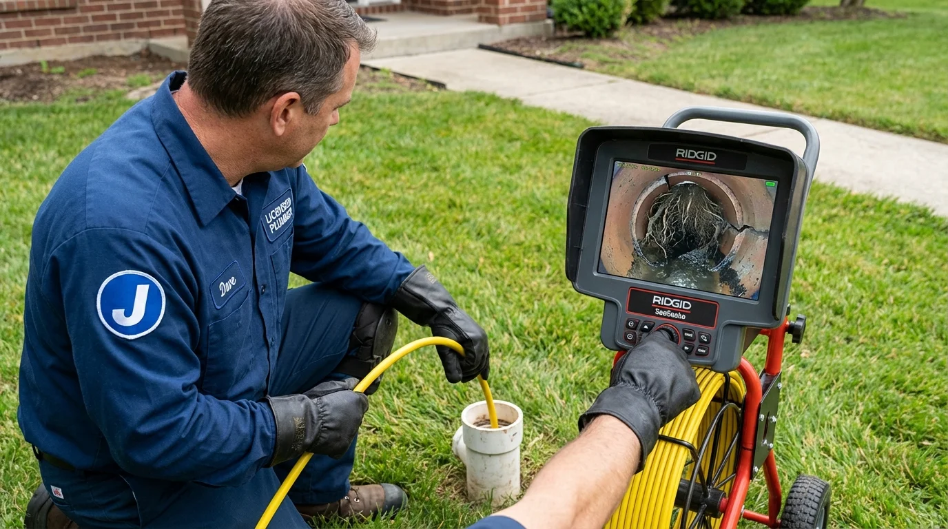 Sewer camera inspection being performed by Johns Plumbing LLC in Lindstrom