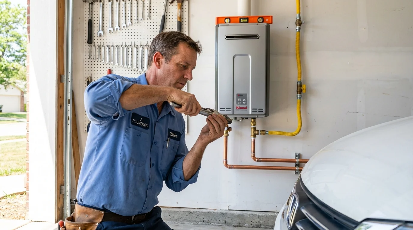 Tankless water heater installation by a Johns Plumbing LLC plumber in Lindstrom